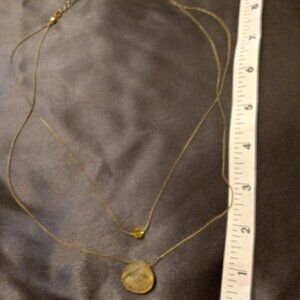 Topaz Color Bead and Acrylic Stone 10" Choker with Lobster Claw closure